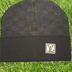 Louis Vuitton Black and grey checkerd beanie Never Worn